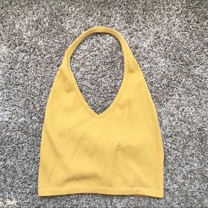 Cropped Yellow Hulter Top